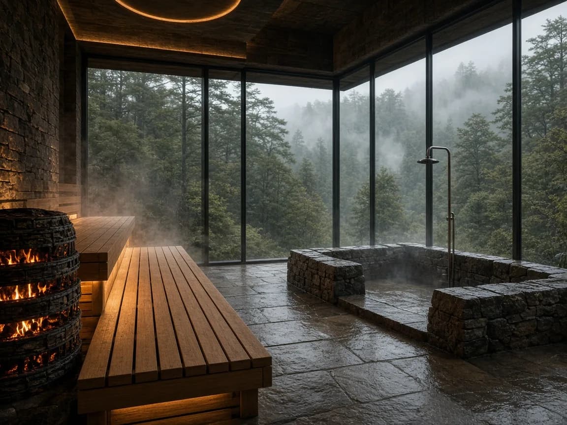 Spa con sauna y vista al bosque, Estancia Mirador