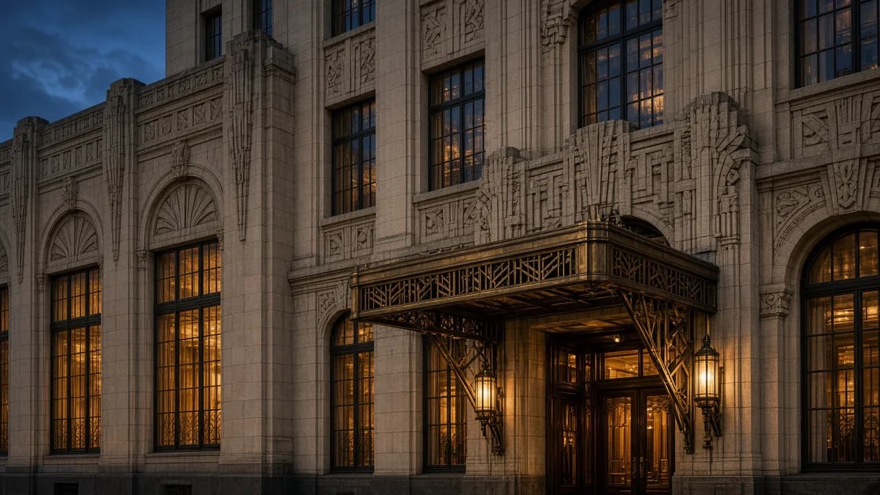 Fachada Art Deco de Palacio Vercelli en Recoleta, concepto editorial