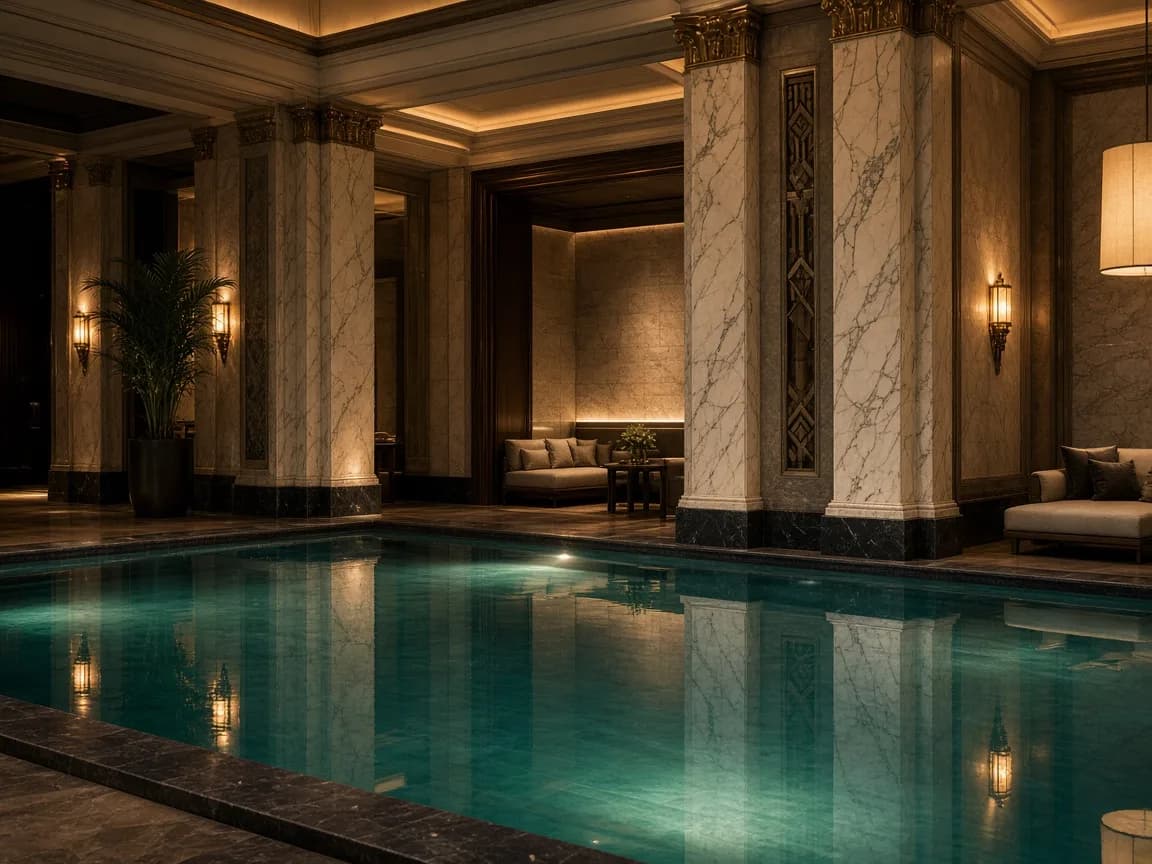 Piscina cubierta y spa compacto, Palacio Vercelli
